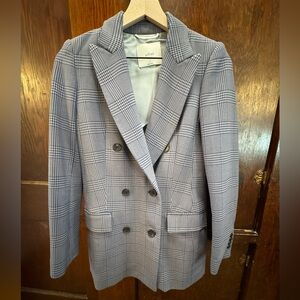 Aritzia Wilfred Blue/Gray Plaid Blazer Women’s Size 0